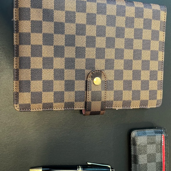 Luxury Checkered A5 Agenda Binder Journal Notepad Gift Brown with extra inserts - Picture 4 of 6